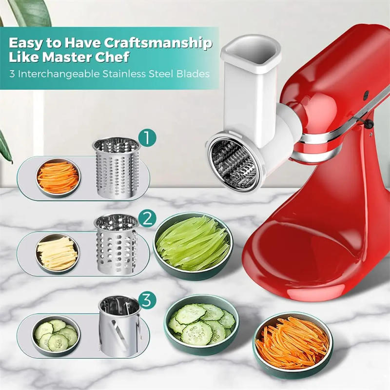 Description Picture 5 of itemB59B-Slicer Shredder Attachments, Fresh Prep Vegetable Slicer For Kitchenaid Stand Mixer, Salad Maker With Cleaning Brush