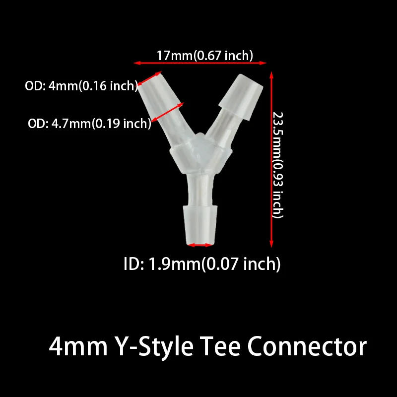 Description Picture 4 of item5Pcs Tee Connector Hose Barb Fitting Y Shaped Air Water Flow Splitter Plastic Tubing Joint for Drip Irrigation Aquariums Garden