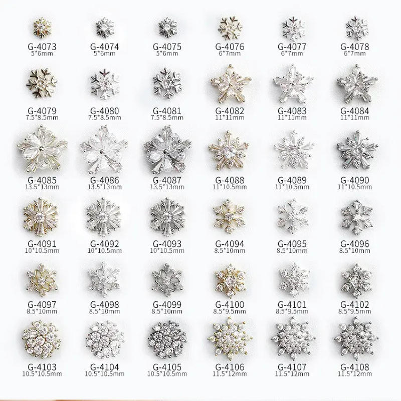 Description Picture 3 of item10pcs/lot Christmas Snowflake Zircon Rhinestones Manicure Nail Art Parts Jewelry Decorations Nails Accessories Charms Supplies