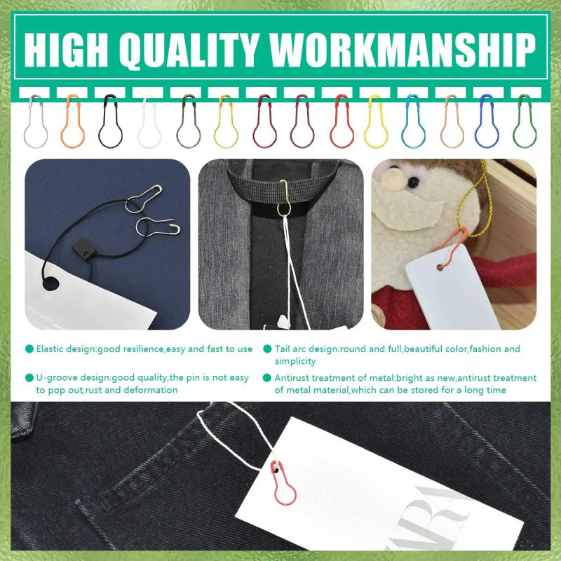 Description Picture 4 of item100Pcs Safety Bulb Pins Clothing Tag Calabash Crochet Stitch Markers Metal Safety Pins for Knitting and DIY Craft Sew Cloth