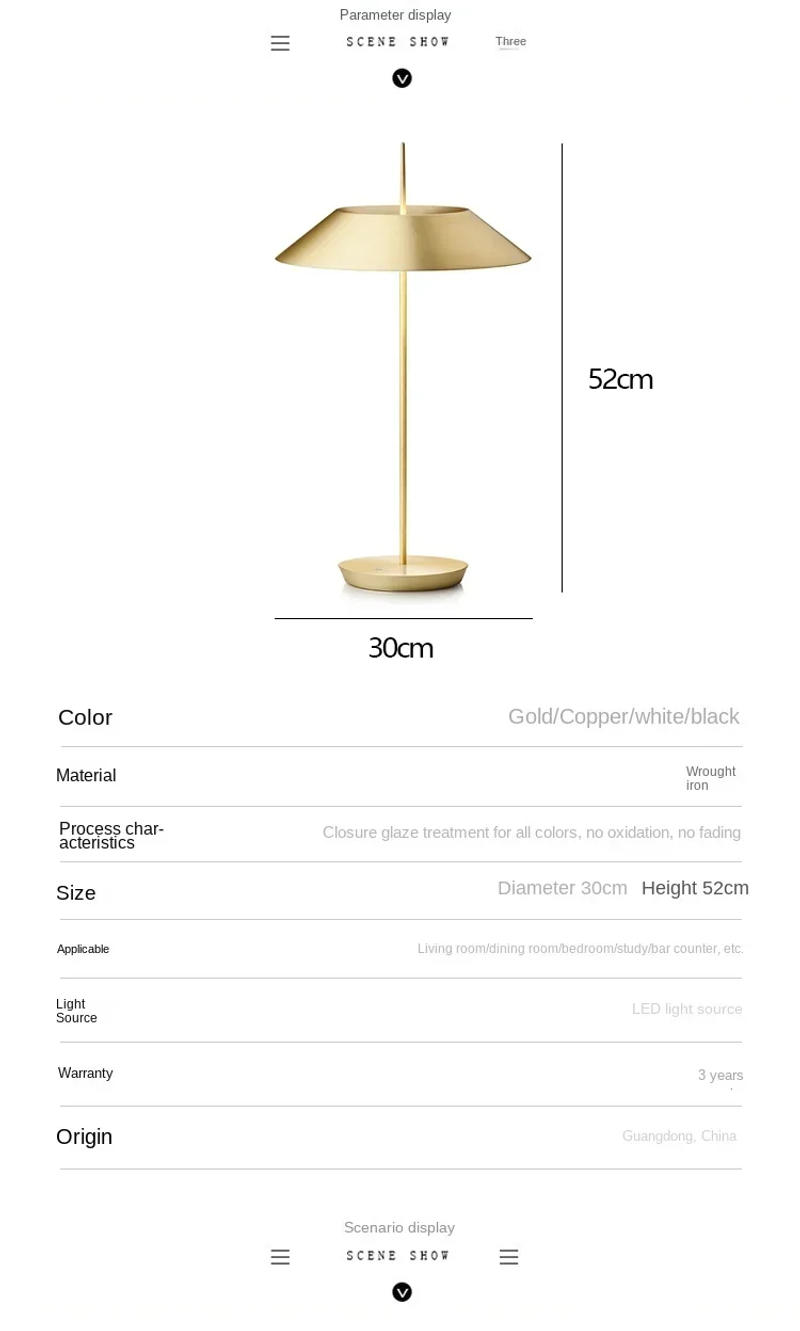 Description Picture 3 of itemItaly Design Table Lamp Desk Light Umbrella Floor Lamp for Living Room Bedroom