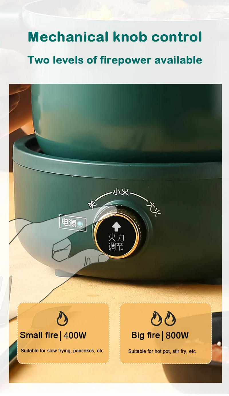 Description Picture 4 of itemDMWD 1.8L Household Electric Cooking Machine Split Frying Pan Food Steamer Induction Cooker Noodles Soup Maker Hot Pot 110/220V