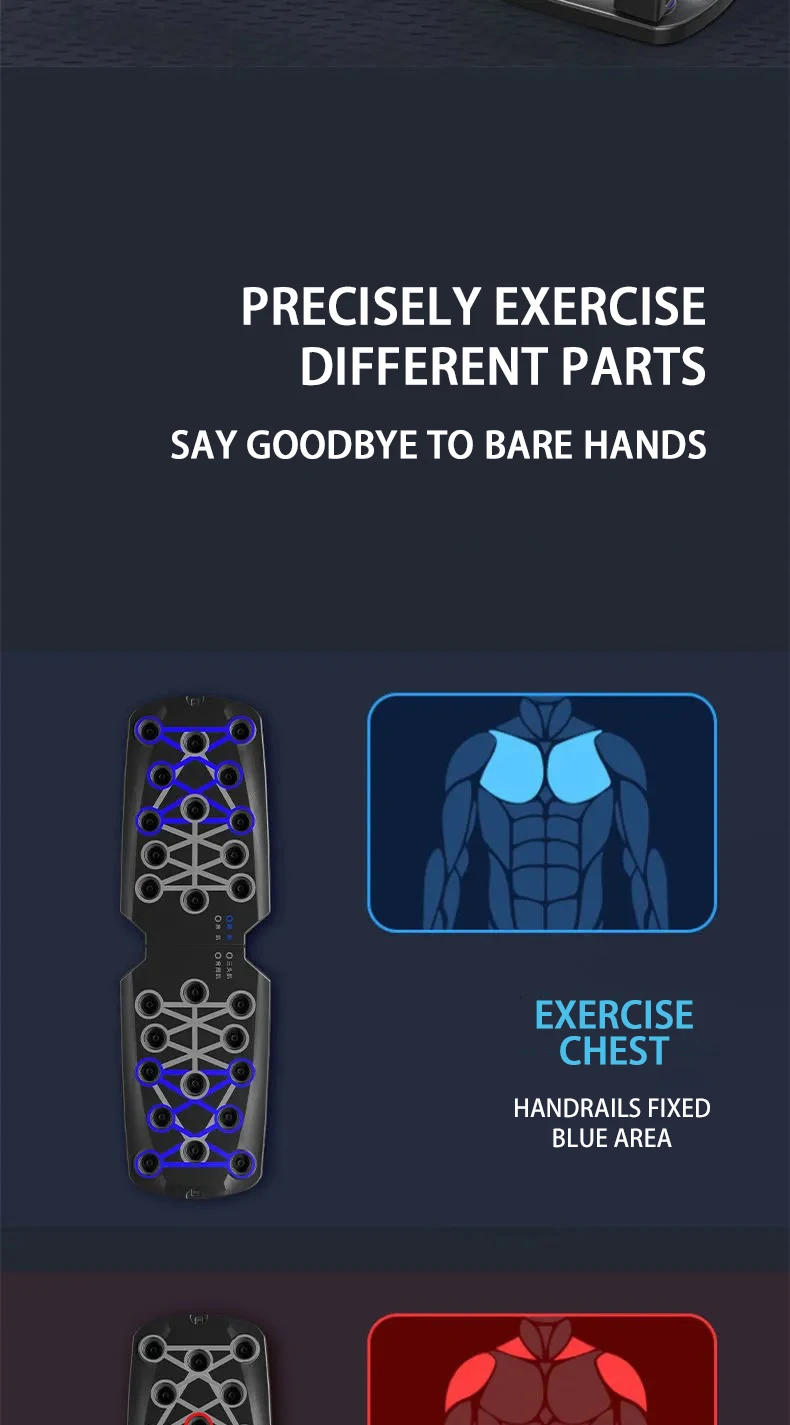 Description Picture 6 of itemPortable Multifunctional Push-up Board Set With Handles Foldable Fitness Equipment For Chest Abdomen Arms And Back Training