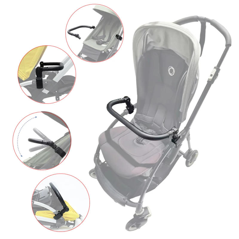 Description Picture 2 of itemBaby Armrest For Bugaboo Bee/3/5/6 Buggy Bumper Bar With Leather Cover Clamp Openable Foldable Stroller Replace Accessories