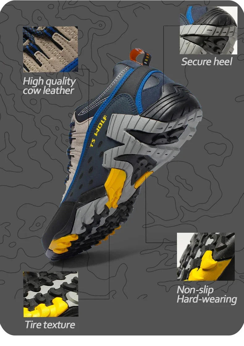 Description Picture 5 of itemBig Size Hiking Shoes for Men Women Sneakers Wear-resistant Comfortable Outdoor Trekking Sports Shoes Couple Light Running Shoes
