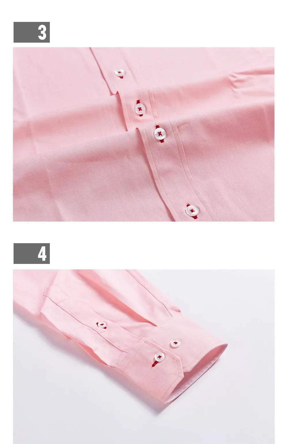 Description Picture 6 of itemNew Fashion 100% Cotton Long Sleeve Shirt Solid Slim Fit Male Social Casual Business Shirts High Quality