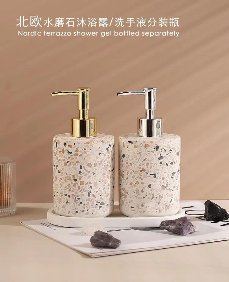 Description Picture 3 of itemNordic Ceramic Lotion Bottle Shower Gel Dispenser Hand Sanitizer Liquid Soap Dispenser Bottling Bottle Bathroom Accessories