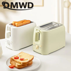 DMWD Electric Toaster Automatic Bread Baking Machine Stainless steel Household Breakfast Toast Oven Sandwich Grill 2 Slice Slot