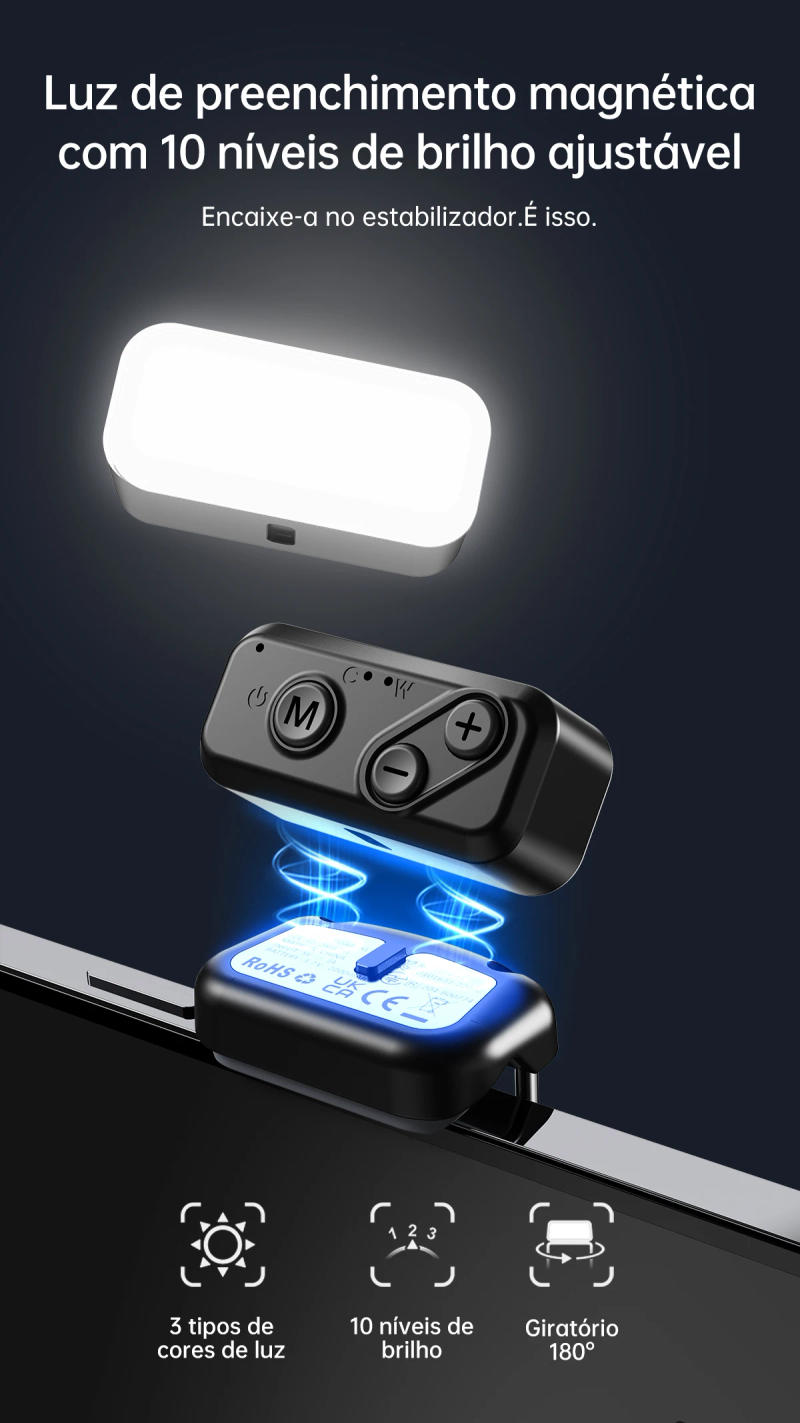 Description Picture 5 of itemHohem iSteady XE 3-Axis Handheld Gimbal Stabilizer for Smartphone with Fill Light for iPhone Android Face Tracking Tiktok Vlog