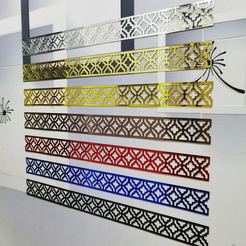 Description Picture 2 of item3D Acrylic 5CM/10CM Waist Line Mirror Sticker Self Adhesive DIY Wall Sticker Living Room Edge Strip Corner Line Wall Decoration