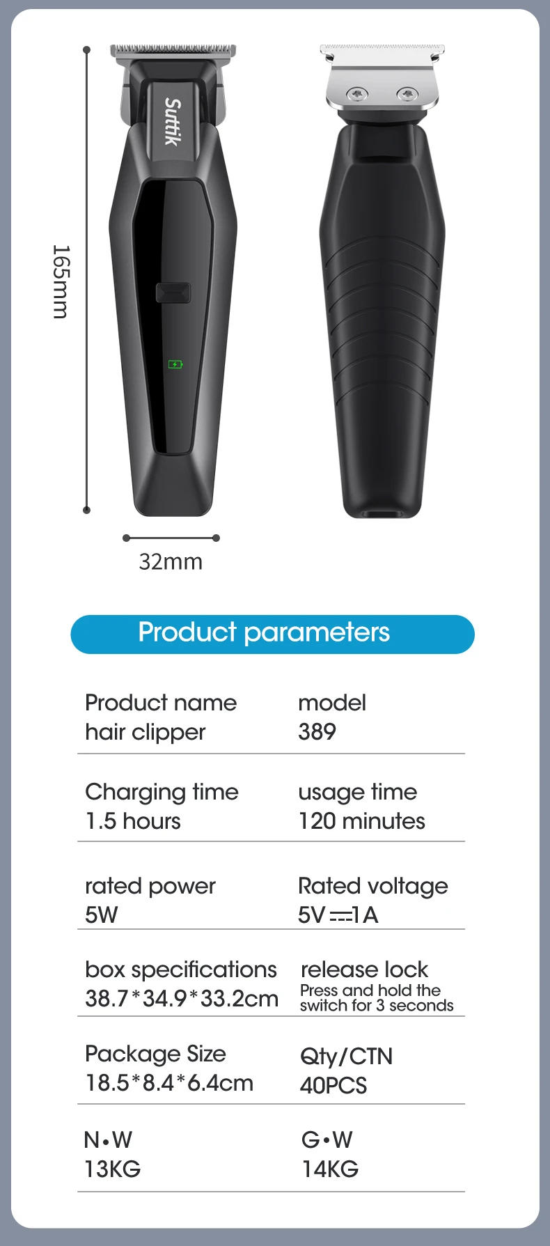 Description Picture 2 of itemNew 389  Hair Clipper Repair Beard Shaving Body Hair Trimmer Clippers Electric Machine Men Haircut Machine Barber Shaver