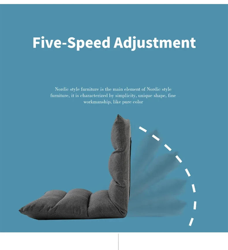 Description Picture 3 of itemFolding Lounger Home Balcony Living Room Folding Chair Leisure Balcony Lazy Sofa Tatami Sun Loungers Modern Backrest Deckchair