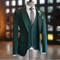 Slim Fit Business Tailored Made Suits For Men Wedding 3 Pieces Blazer Sets Prom Party Elegant Terno Masculino Jacket+Pant+Vest