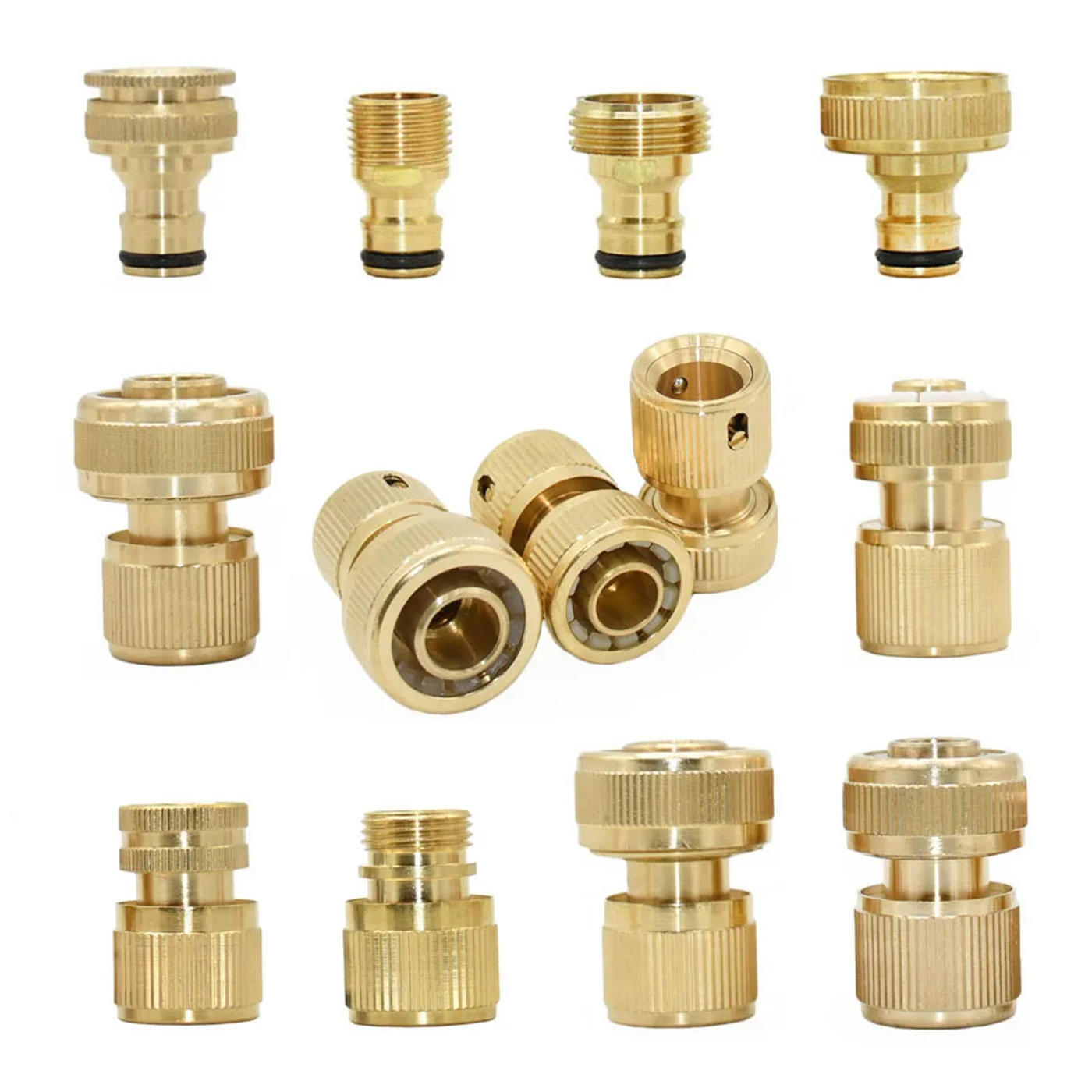 Description Picture 5 of item1/2'' 3/4'' 5/8" 1'' Brass Tap Quick Connecter 16mm 20mm Copper Hose Coupling Adapter Garden Watering Gun Water Stop Fittings