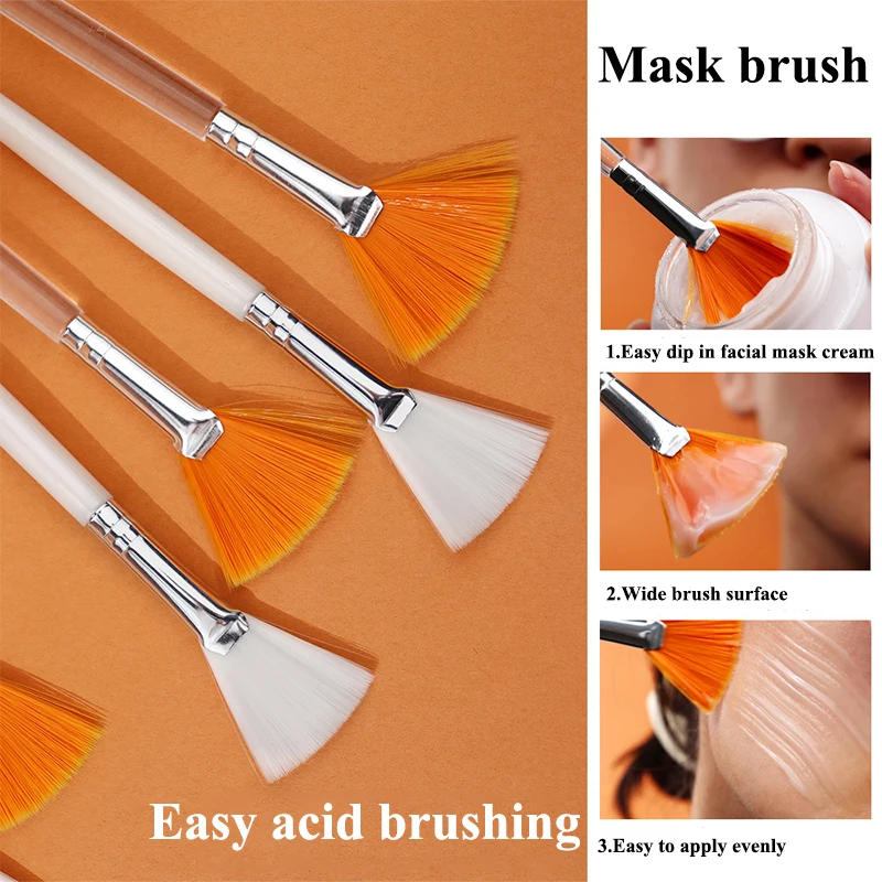 Description Picture 2 of itemPractical Facial Brushes Fan Makeup Brushes Portable Mask Brush Cosmetic Tools for Women Flexible Facial Soft Mask Applicator