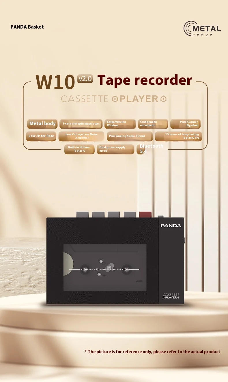 Description Picture 3 of itemPanda W10 Retro Bluetooth Portable Cassette Player Tape Recorder Music Player Portable Walkman Audio Multiple Power Supply