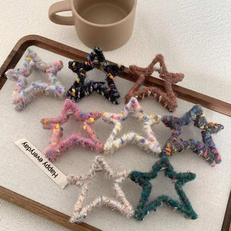 Description Picture 6 of itemPentagram Plush Star Hair Claw Sweet Korean Style Geometric Wool Hair Clip Grab Clip Barrettes Streetwear