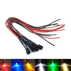 3V 5V6V 9V 12V 24V 36V 48V 110V 220V Ultra Bright 3mm Pre-Wired LEDs with Holders Emitting Diodes Bulb Lights DIY Part