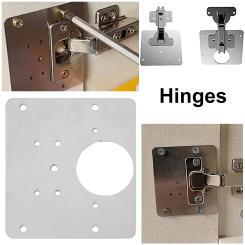 Stainless Steel Hinge Fixing Plate with Mounting Screw Fix The Hinge Side Plate Repair Piece for Furniture Kitchen Cabinet Door