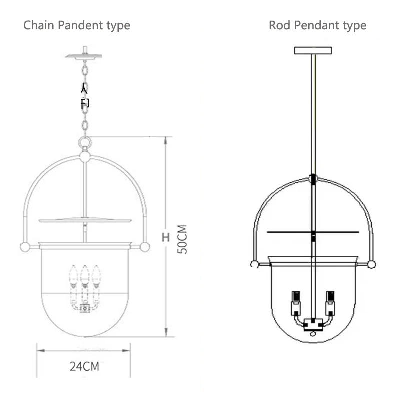 Description Picture 2 of itemScandinavian Glass Pendant Light Vintage Ceiling Hanging Lamp For Dining Room Bar Bedroom