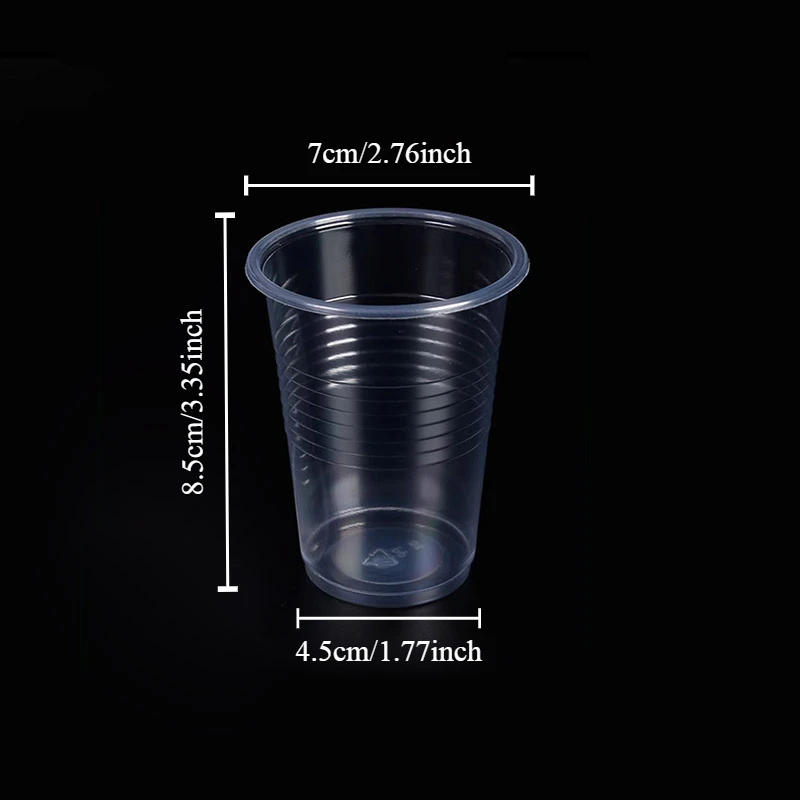 Description Picture 2 of item100pcs Transparent Plastic Cup Heat-resistant Disposable Plastic Cup Outdoor Picnic Birthday Kitchen Party Tableware 200ml