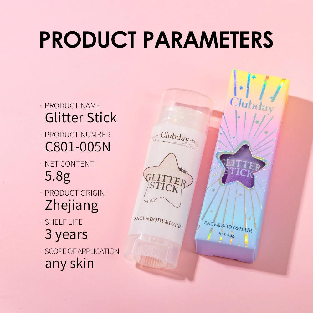 Description Picture 4 of item6 Color Sequins Glitter Gel Stick White Silver Pink Eyeshadow Face Body Painting Brighten Stage Makeup Flash Loose Sequins Cream