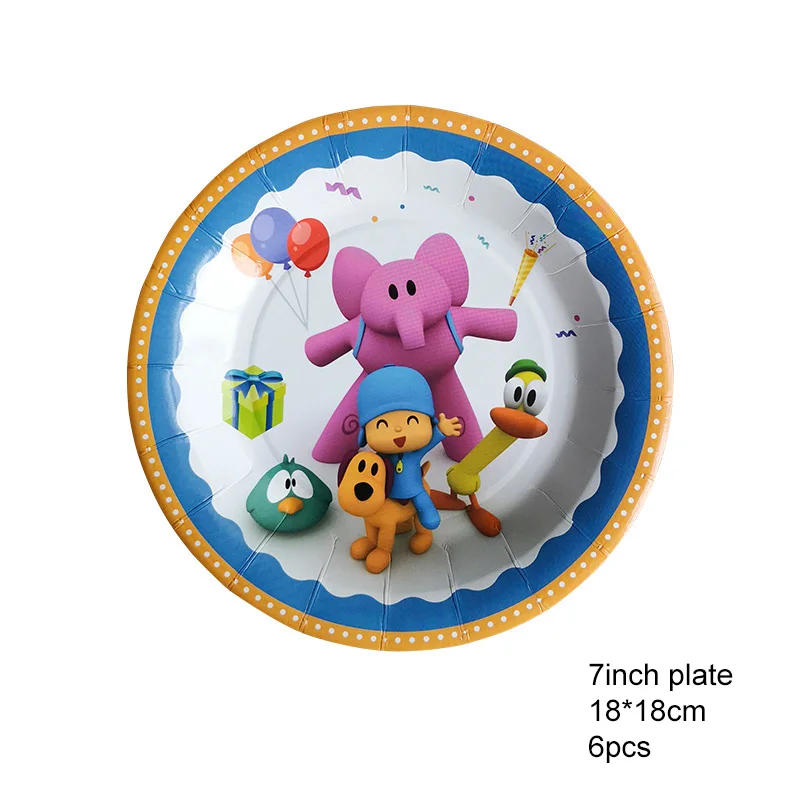 Description Picture 5 of itemPocoyoed Birthday Party Decoration Disposable Tableware Balloon Cup Plate Gift Bag Napkin Tablecloth Banner for Kids Baby Shower