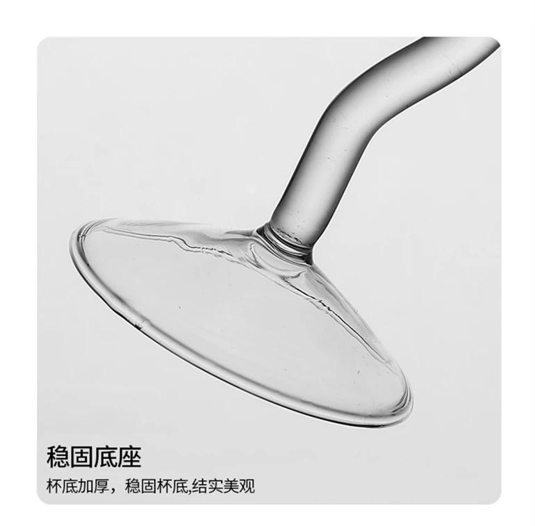 Description Picture 4 of itemFrench Romantic Transparent Rose Glass with Transparent Leaf Cocktail Glass Valentine's Wedding Table Decoration Gift Wine Cup
