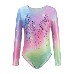 Toddler Leotard Gymnastics Long Sleeve Sparkly Tumbling Dancewear for Girls Kids Teens 5-12 Years