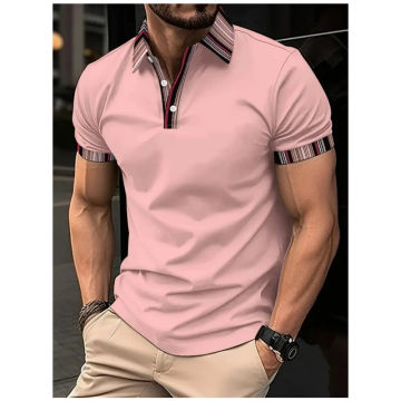 Mens Polo Shirts Short Sleeve Polo Shirts Casual Business Polo Shirts Fashion Polo Shirts Tops Solid Colour Men Summer Clothing