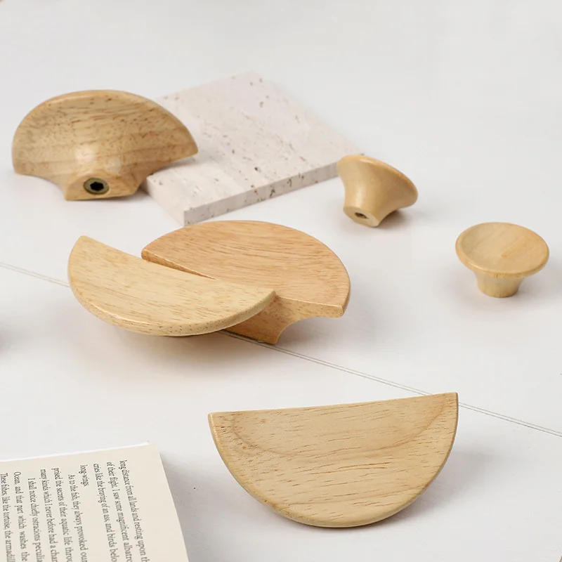 Description Picture 5 of item1pc Round Furniture Handles Wood Single Hole Handle for Wardrobe Cabinet Drawer Nordic Style Wooden Knobs Furniture Hardware