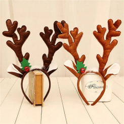 Christmas Reindeer Antlers Headband Elk Antlers Ears Head Hoop With Red Bell Christmas Party Hair Accessories Navidad 2025
