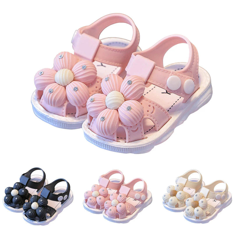 Description Picture 2 of item0-3 Year Toddlers Girls Shoes Comfortable Soft Sole Sandals Princess Fashion Flower Beach Seaside Bow Sandals Slippers For Girls