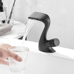 Brass Basin Faucets Modern Bathroom Mixer Tap Brass Grey Washbasin Faucet Lavotory Elegant Crane For Bathroom