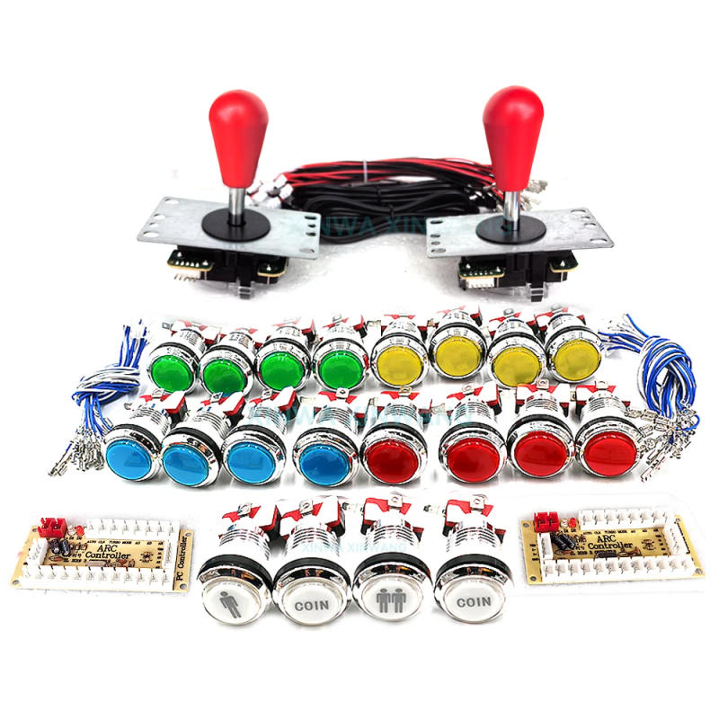 Description Picture 4 of itemZero Delay Arcade Joystick Diy Kit Usb Board For Pc Raspberry Pi Game Machine Controller Chrome Illuminated Button Coin Switch