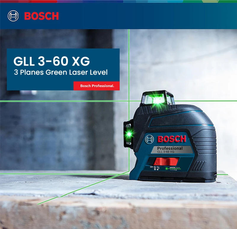 Description Picture 6 of itemBosch GLL50G/Gll3-60Xg 3D 3-Planes 12 Line Green Beam Gradienter Professional Laser Level Rangefinders Waterproof Dustproof