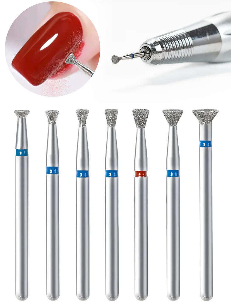 Description Picture 2 of item7Pcs/Set Diamond Nail Drill Bit Cuticle Clean Remove Glue Overflow Nail Edge Trimming Tool  Manicure Accessories