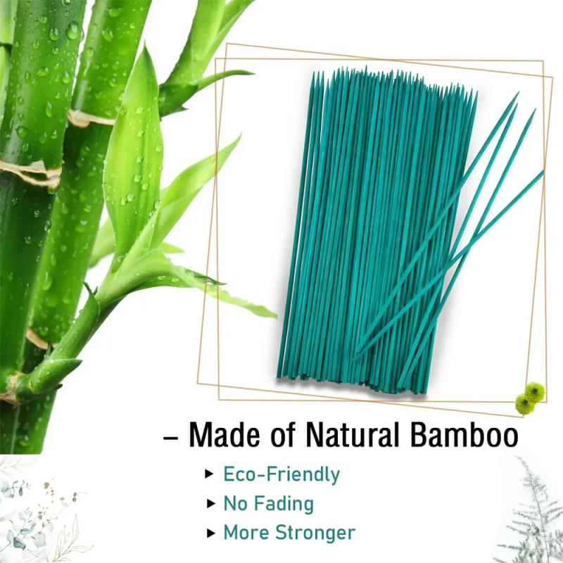 Description Picture 4 of item20Pcs Bamboo Green Sticks Plant Support Flower Stick Orchid Rod Plant Sticks for Supporting Climbing Plant Orchid Tomato
