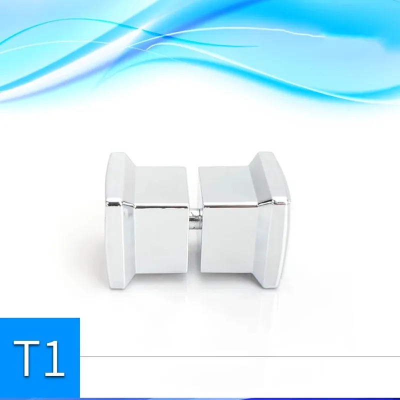 Description Picture 3 of itemShower room sliding glass door handle electroplated bright black square head plastic single hole hanle(LDS20)