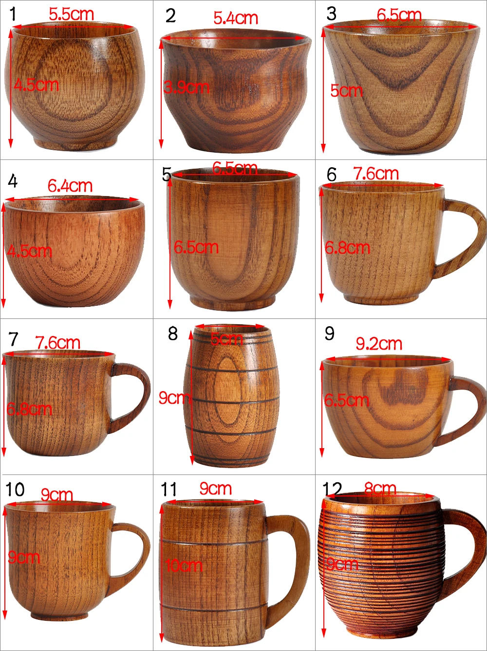 Description Picture 3 of itemWooden Cup Wood Coffee Tea Beer Juice Milk Water Mug Coffee Beer Mug with Wood Handle Retro Office Kitchen Drinkware Accessories