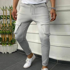 Drawstring Men Pants Sports Mid-Waist Outdoor Pocket Man Casual Trousers Y2k Clothing Pantalones Streetwear Skinny Streetwear