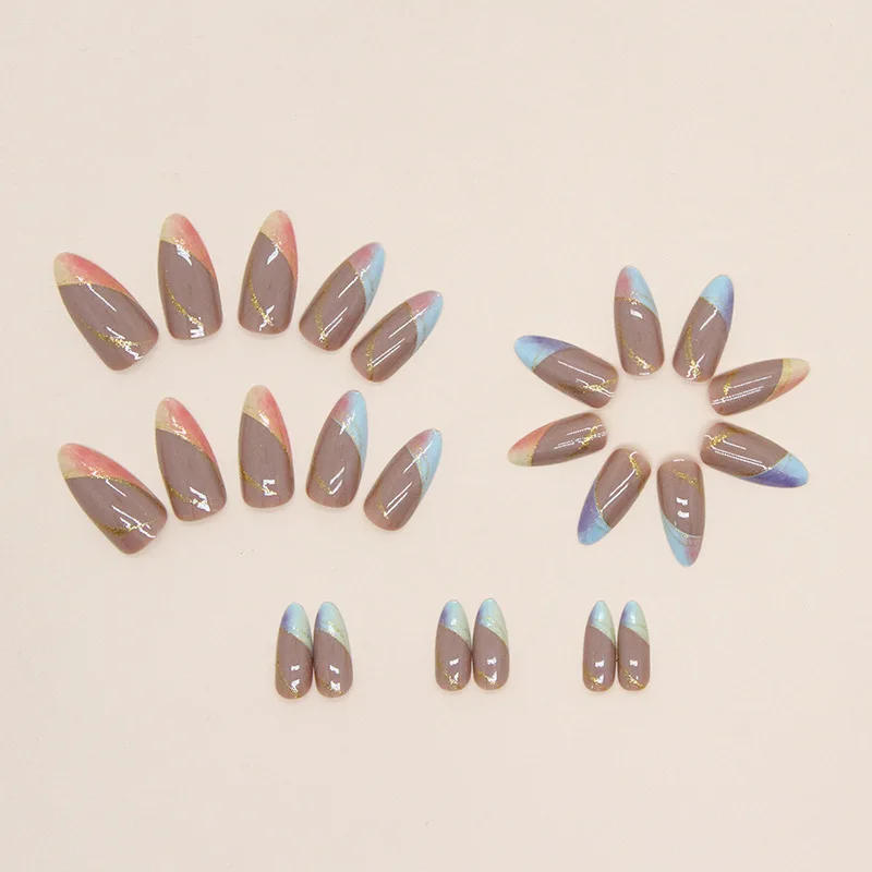 Description Picture 5 of item24 Pcs Pride Day Rainbow Fake Nails with 1 Nail Glue and 1 Nail File