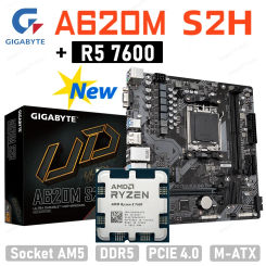 New AMD R5 7600 CPU + GIGABYTE A620M S2H Micro ATX AMD  DDR5 Motherboard Suit Socket AM5 All new but without fan