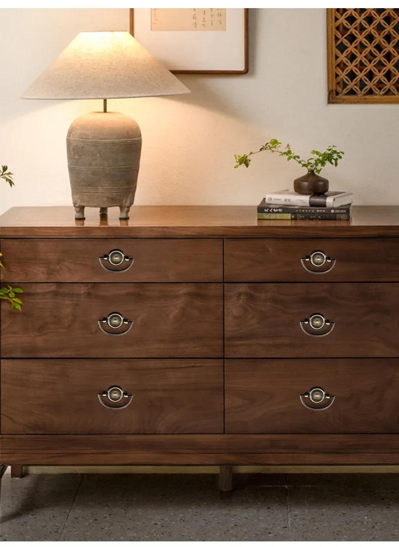 Description Picture 5 of itemEuropean Style Drawer Wardrobe Copper Handle Antique Copper Pull Ring Handle Antique and Simple Hanging Ring Cabinet Door Handle