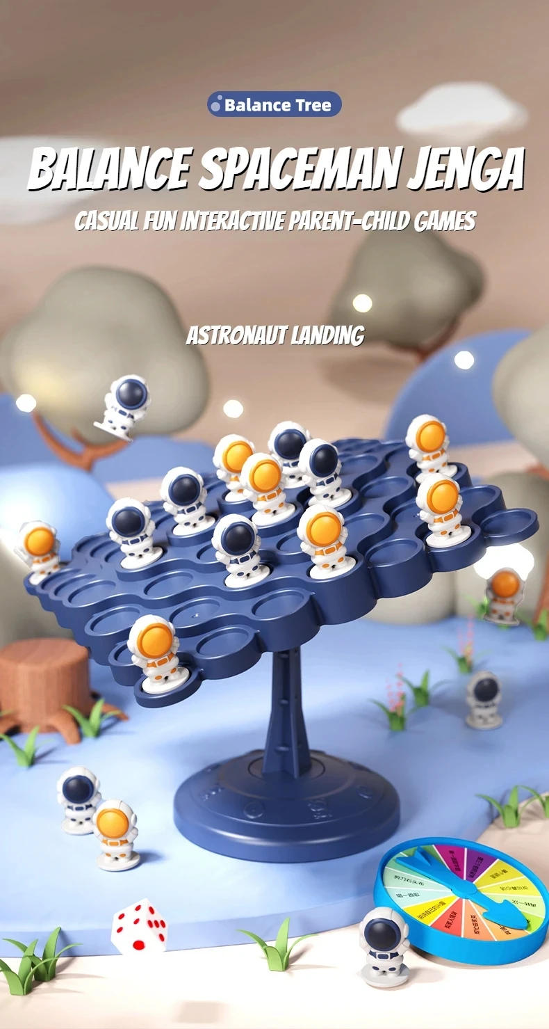 Description Picture 2 of itemGames of Tables for The Whole Family Board Iq Funny Table Games Roulette Party Chess Pieces Set Stacking Stone Children Balance