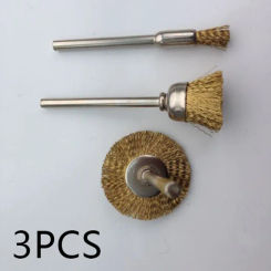 3pc Copper Wire Wheel Cup Brushes Bits Set Steel Brush Wire Wheel Brushes Die Grinder Rotary Tool Electric Tool For The Engraver