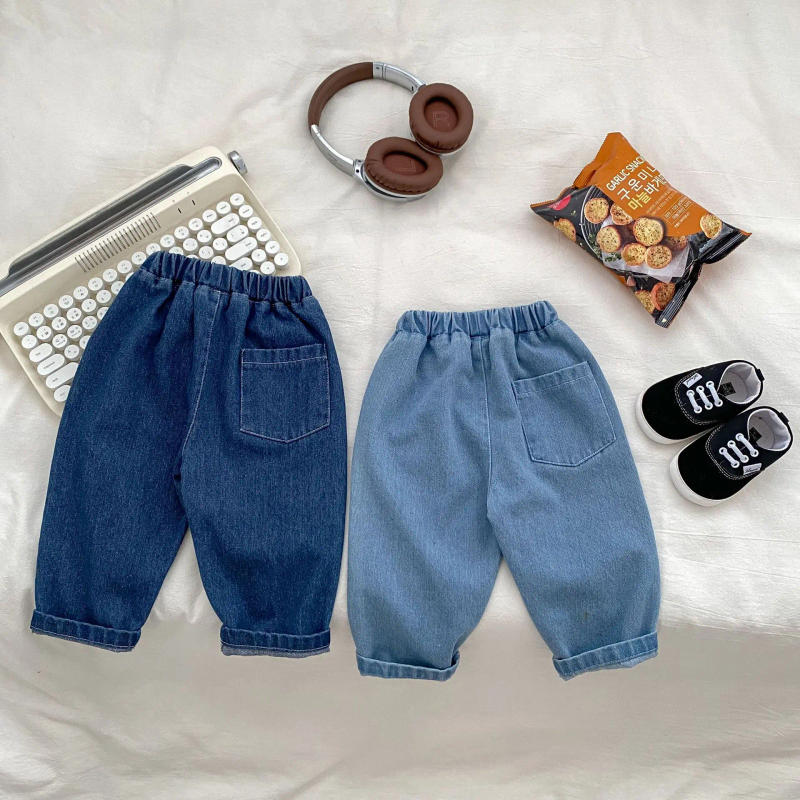 Description Picture 6 of item2024 Autumn New Baby Denim Trousers Loose Infant Boy Causal Pants Solid Kids Boys Jeans Toddler Clothes