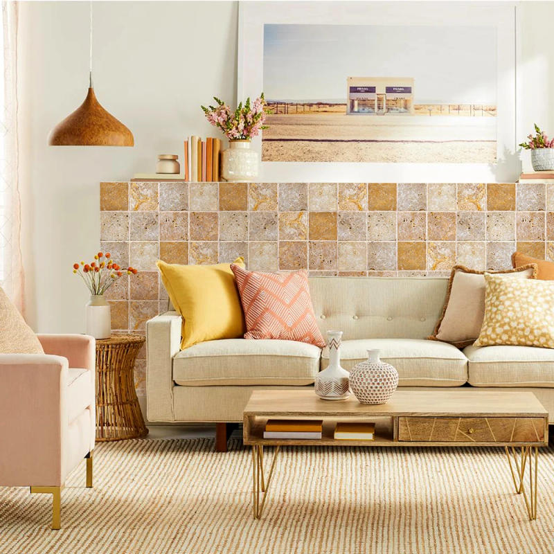 Description Picture 5 of item1/10pcs 3D Tile Sticker Self-adhesive Faux Stone Wall Panel Peel and Stick Kitchen Tile Backsplash Bathroom Wall Tile Sticker