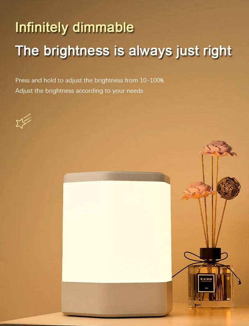 Description Picture 6 of itemLED Bedside Night Lights USB Charging Desk Lamp Night Feeding Eye Protection Touch Desk Lamps  Study  Bedroom Lighting  Fixtures