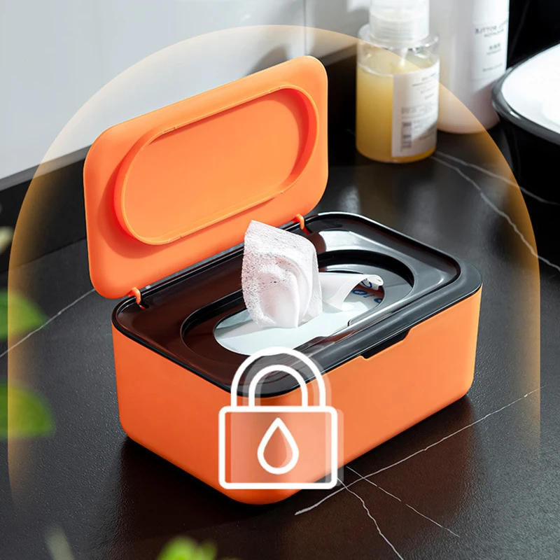 Description Picture 6 of itemDustproof Wet Tissue Box With Lid Baby Nappy Wet Tissue Storage Holder Dispenser For Home Car Office Paper Tissue Organizer